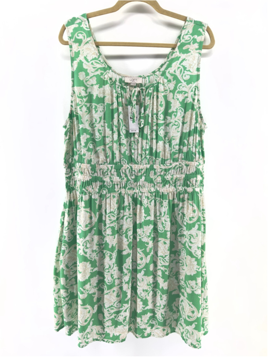 LOFT Outlet Dresses & Skirts - NWT $85 LOFT Outlet Green & Beige FLORAL Sleeveless BOHO SPRING Dress WOMENS XL